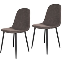 Hti-Living Esszimmerstuhl Kunstleder 2er Set Savannah Antikbraun