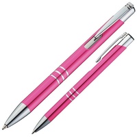 Livepac-Office 10 Kugelschreiber aus Metall/Farbe: pink