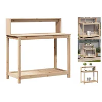 VidaXL Pflanztisch mit Ablagen 108x50x109,5 cm Massivholz Kiefer