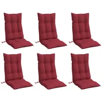 VidaXL Hochlehner-Auflagen 6 Stk. Weinrot Oxford-Gewebe
