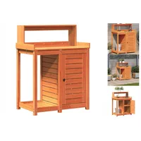 VidaXL Pflanztisch mit Ablagen Braun 82,5x50x109,5cm Massivholz Kiefer