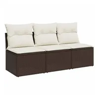 VidaXL Gartensofa mit Kissen 3-Sitzer Braun Poly Rattan