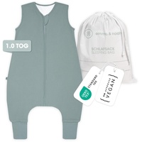 EMMA & NOAH Ganzjahres-Sleepoverall Essential 1.0 TOG, gruen, 80