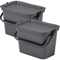 TONTARELLI Set mit 2 Mülleimer Moda, 5 l, Graphit