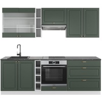 Vicco Küchenzeile Fame-Line Landhaus Weiß Grün 235 cm ohne
