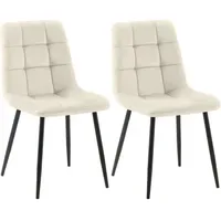 CLP Esszimmerstuhl Tilde Samt creme 2er Set