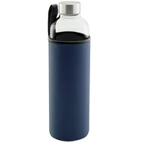 Testrut axentia Trinkflasche, Glas, ca. 1 l, Transparent, Dunkelblau