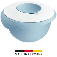 Westmark Rührschüssel mit zweigeteiltem Deckel 3,5 l, blau/weiß,