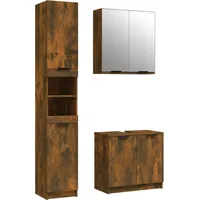 VidaXL Badmöbel-Set 3-tlg. Räuchereiche