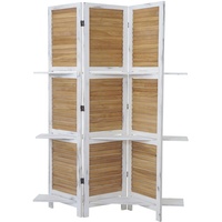 Mendler Paravent T752, Trennwand Raumteiler mit Regalböden 170x125cm, Shabby