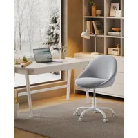 Songmics Homeoffice Stuhl, Drehstuhl, Schreibtischstuhl, aus Samt, taubengrau -