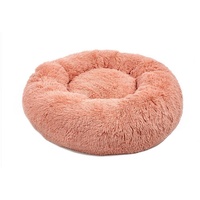 LIONTO Hundebett aus Plüsch in Donut-Form, 40 cm Durchmesser,
