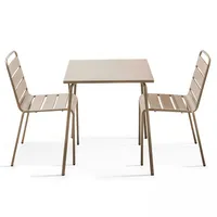 Oviala Gartenset, Taupe, Metall, 2-Sitzer, Quadratisch, Gartenmöbel, Gartenmöbel-Sets