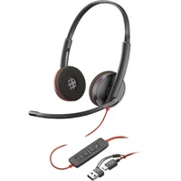 Poly Blackwire 3220 Stereo USB-C Stereo-Headset + USB-C/A-Adapter