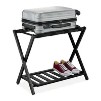 Relaxdays Kofferständer, klappbar, Bambus, HBT: 58,5x68,5x38 cm, Gepäckständer mit