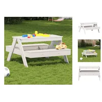 VidaXL Picknicktisch für Kinder Weiß 88x97x52 cm Massivholz Kiefer
