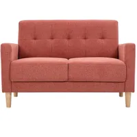 Miliboo Skandinavisches Sofa aus terracottafarbenem Stoff mit Samteffekt und