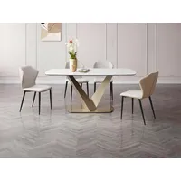 Vente-unique Esstisch für 6 Personen - Keramik & Metall