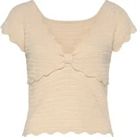 VIVANCE Kurzarmpullover Damen beige Gr.36/38
