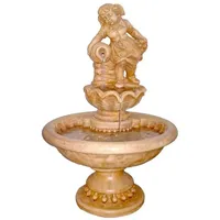 Casa Padrino Barock Springbrunnen Mädchen Beige Ø 70 x