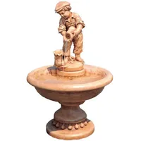 Casa Padrino Barock Springbrunnen Junge Beige Ø 70 x