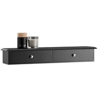 SoBuy Wandregal Schwarz Holzwerkstoff, 64x10x15 cm Wohnzimmer, Regale, Wandregale