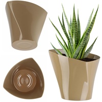 Kadax Blumentopf, Übertopf, Pflanztopf aus Kunststoff, 17 cm, Beige