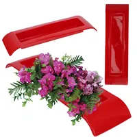 Kadax Ikebana aus Kunststoff, Blumentopf, Blumenschale, 36 cm, Rot