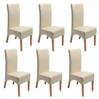Mendler 6er-Set Esszimmerstuhl Küchenstuhl Stuhl Latina, Leder ~ creme,