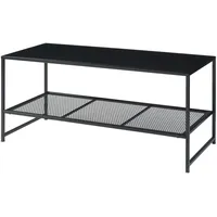 [en.casa] Couchtisch Ruokolahti mit Gitterablage 102x43x46cm Schwarz