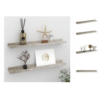 VidaXL Wandregale 2 Stk. Betongrau 60x9x3 cm