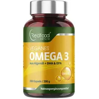 Redfood Omega 3 vegan aus Algenöl - 200 Kapseln