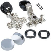MS Beschläge 26mm Chrom matt Schrankscharnier Glastürscharnier Innenanschlag Rund
