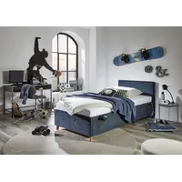 Meise Möbel meise.möbel Polsterbett Fun mit Lattenrost Stoff Blau