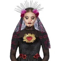 Smiffys Deluxe Tag der Toten Kopfschmuck Unisex Einheitsgröße
