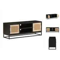 VidaXL TV-Schrank Schwarz 110x30x40 cm Massivholz Mango und Eisen