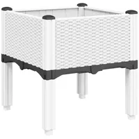 VidaXL Pflanzkasten mit Beinen Weiß 40x40x42 cm PP -