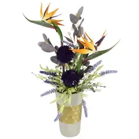 I.GE.A. Kunstblume Gesteck aus Strelitzie, Allium und Lavendel, I.GE.A.,
