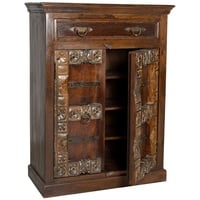 Dynamic24 Highboard Almirah Altholz Kommode Sideboard Wohnzimmer Esszimmer Schrank