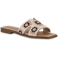 Stiefelparadies Damen Pantoletten in Beige Mehrfarbig,