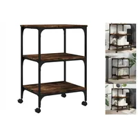 VidaXL Druckerständer 3 Ablagen Räuchereiche 50x41x75 cm Holzwerkstoff