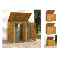 VidaXL Mülltonnenbox für 2 Tonnen 140x89x117 cm Massivholz Akazie