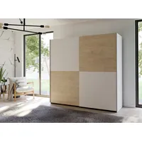 Forte Schwebetürenschrank Schach&Matt 200 x 190 cm Dekor Weiß