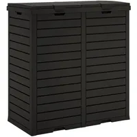 VidaXL Outdoor-Mülltonne Schwarz 78x41x86 cm Polypropylen