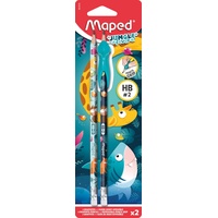 Maped JUNGLE fever Bleistifte HB hellblau, dunkelblau mit Radierer,