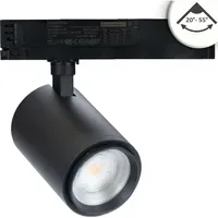 ISOLED 3-Phasen Schienen-Strahler fokussierbar, 42W, 20°-70°, schwarz matt, 4000K,