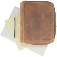 GREENBURRY Terminkalender A5 Leder braun Vintage DUO 2 Fächer