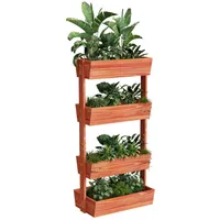 Unho Vertikalbeet mit 4 Kästen, Blumenkasten Pflanzkasten Hochbeet Pflanzkübel