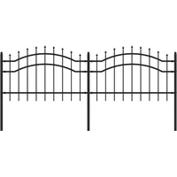 VidaXL Gartenzaun mit Speerspitzen Schwarz 115 cm Stahl