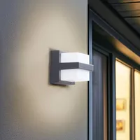 LINDBY Smart LED-Außenwandleuchte Fyra eckig CCT RGB Tuya